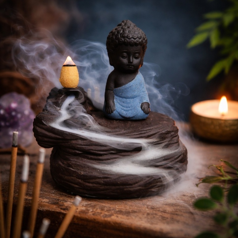 Backflow Incense Cone Burner - Baby Buddha