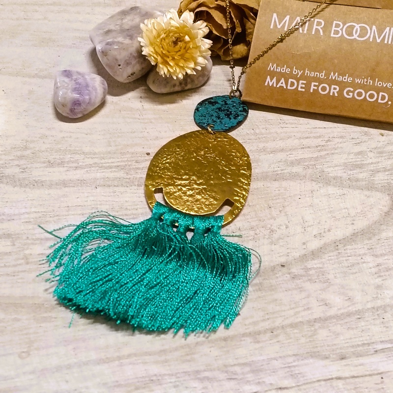 Matr Boomie Nihira Tassel Necklace in Teal