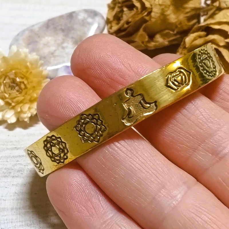 Bracelet - Copper Cuff with Chakra Design