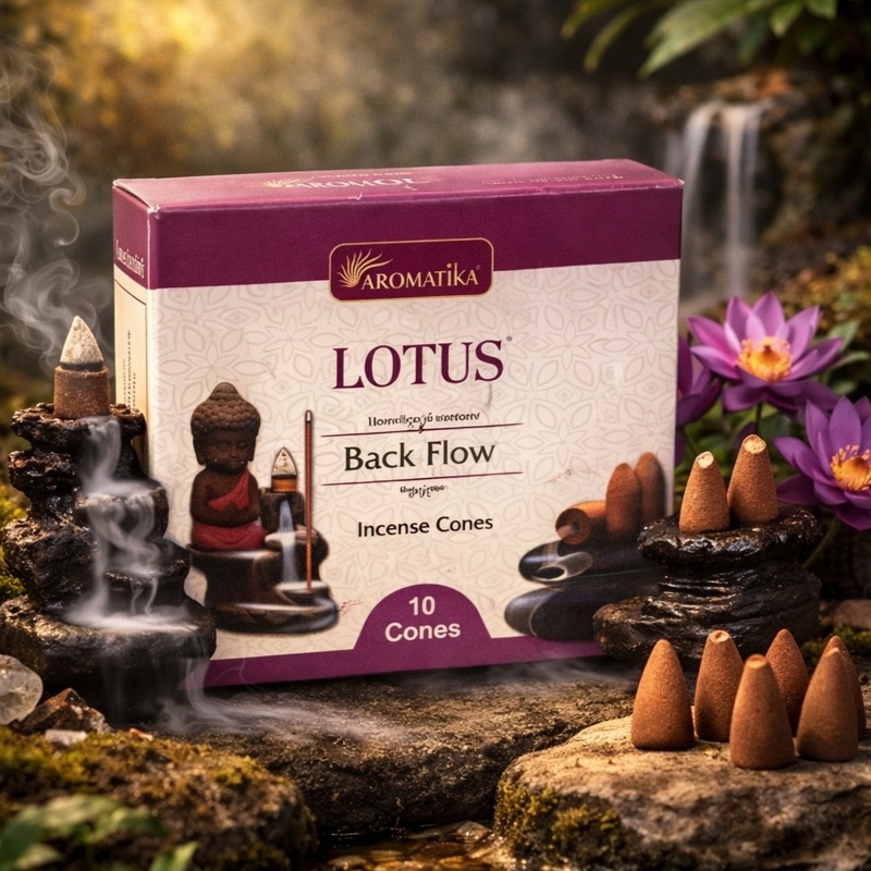 Aromatika Back Flow Incense Cones Lotus