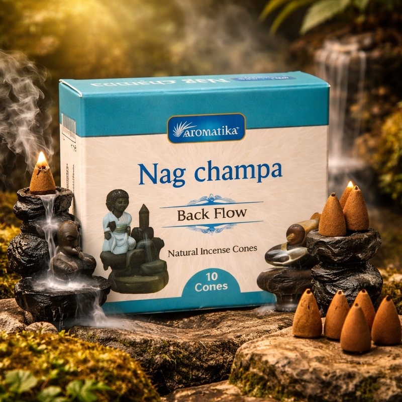 Aromatika Back Flow Incense Cones Nag Champa