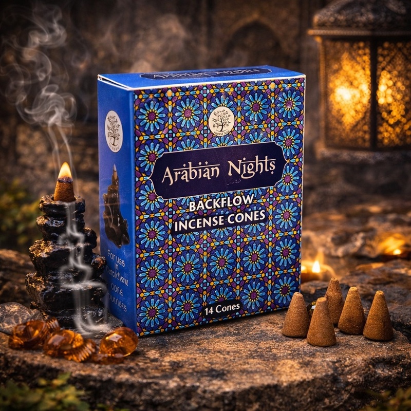 Sacred Tree Backflow Incense Cones Arabian Nights