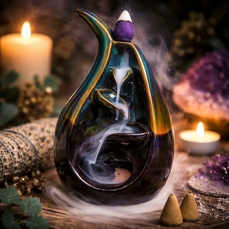 Teardrop Backflow Incense Cone Burner