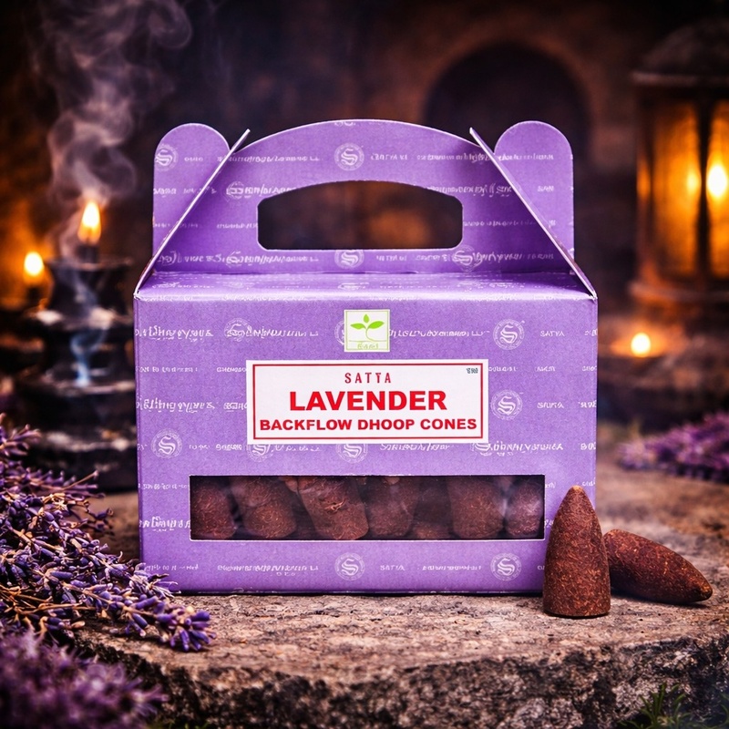 Satya Backflow Dhoop Incense Cones Lavender