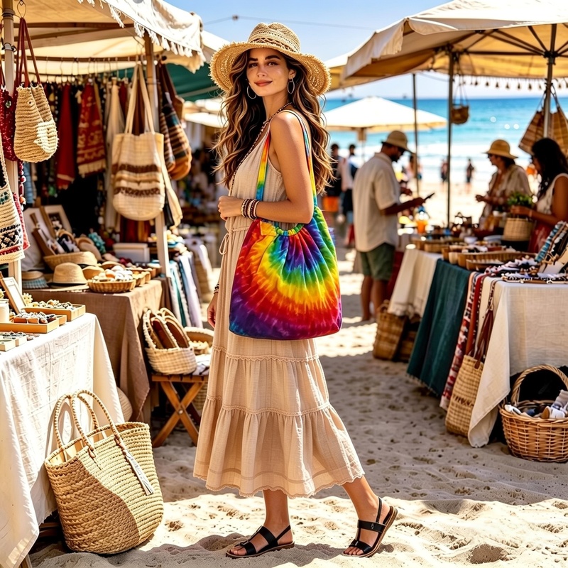 Hand Crafted Rainbow Hammock Bag