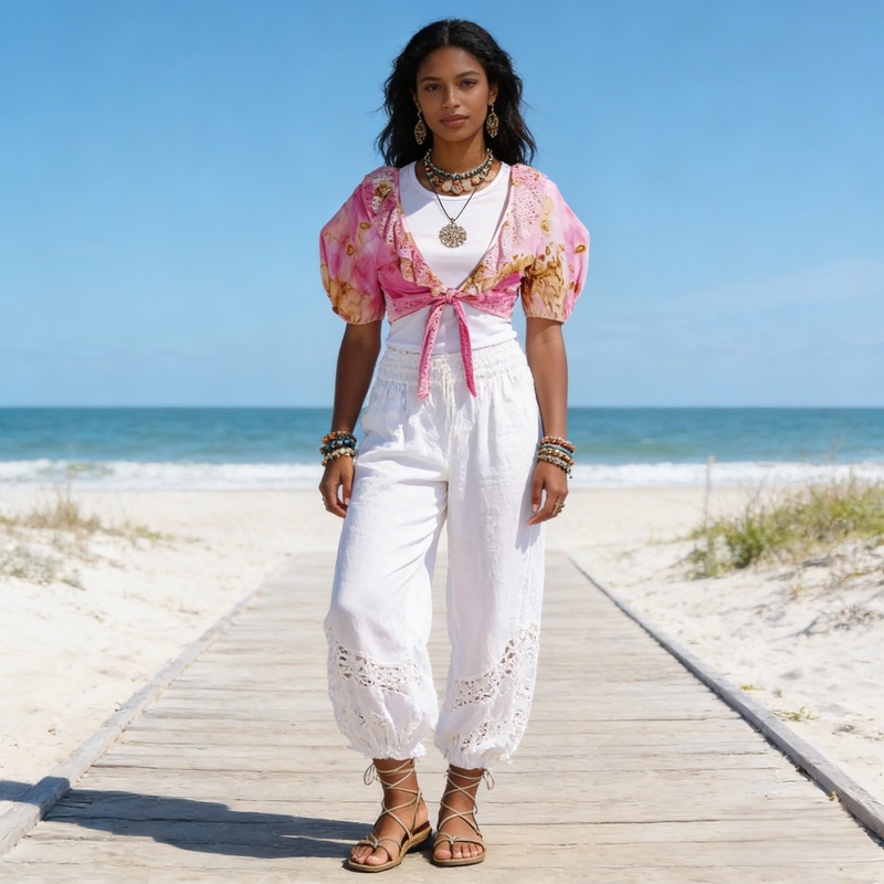 Hand-Crafted Tie-Dyed Bolero Pink