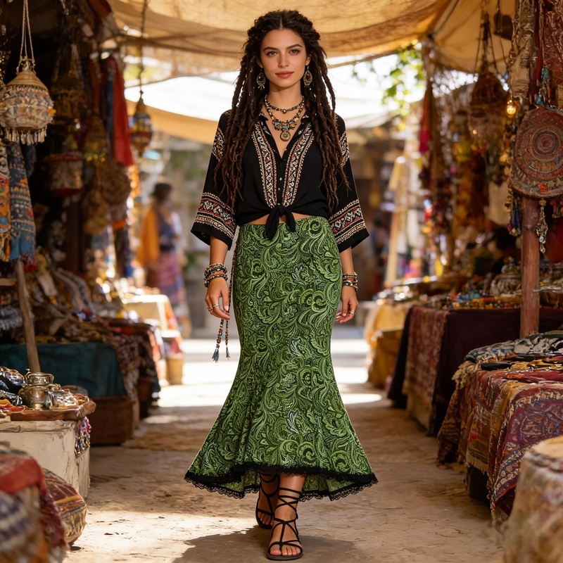 Paisley Mermaid Skirt