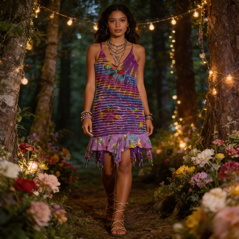 Cotton Tie-Dyed Razor Cut Pixie Dress – Assorted