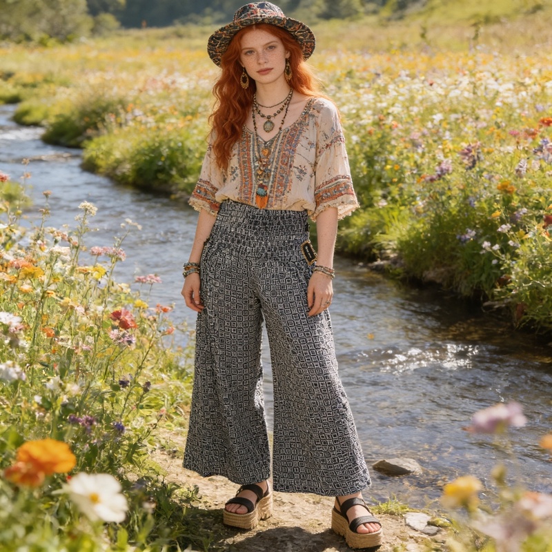 Boho Diva Shirred Waist Pants – Assorted