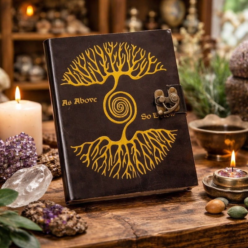 Leather Journal with Tree of Life Design
