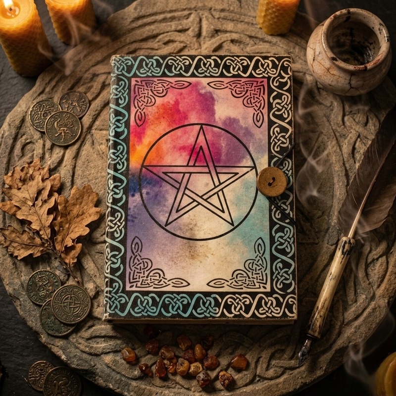 Hand Crafted Journal with Pentagram Design