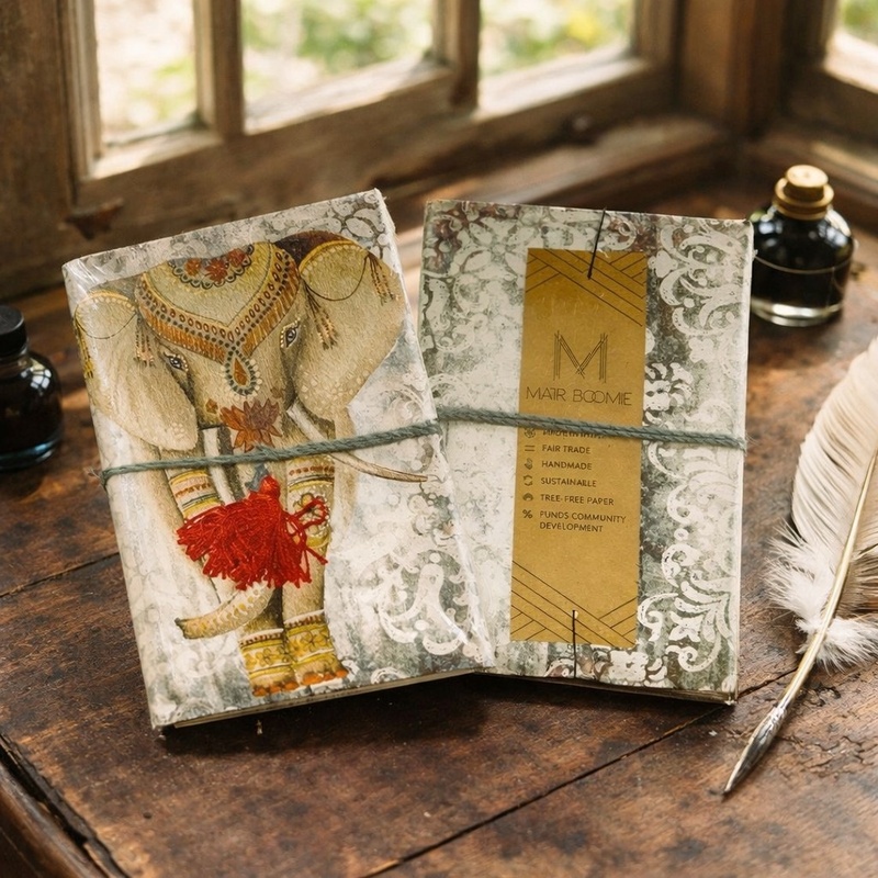 Fair Trade Matr Boomie Hand Crafted Blank Notebook/Journal – Elephant