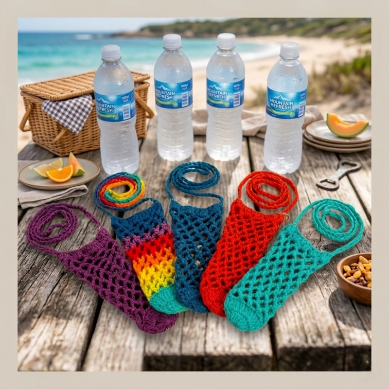 Handmade Macrame Bottle Bags - 600ml