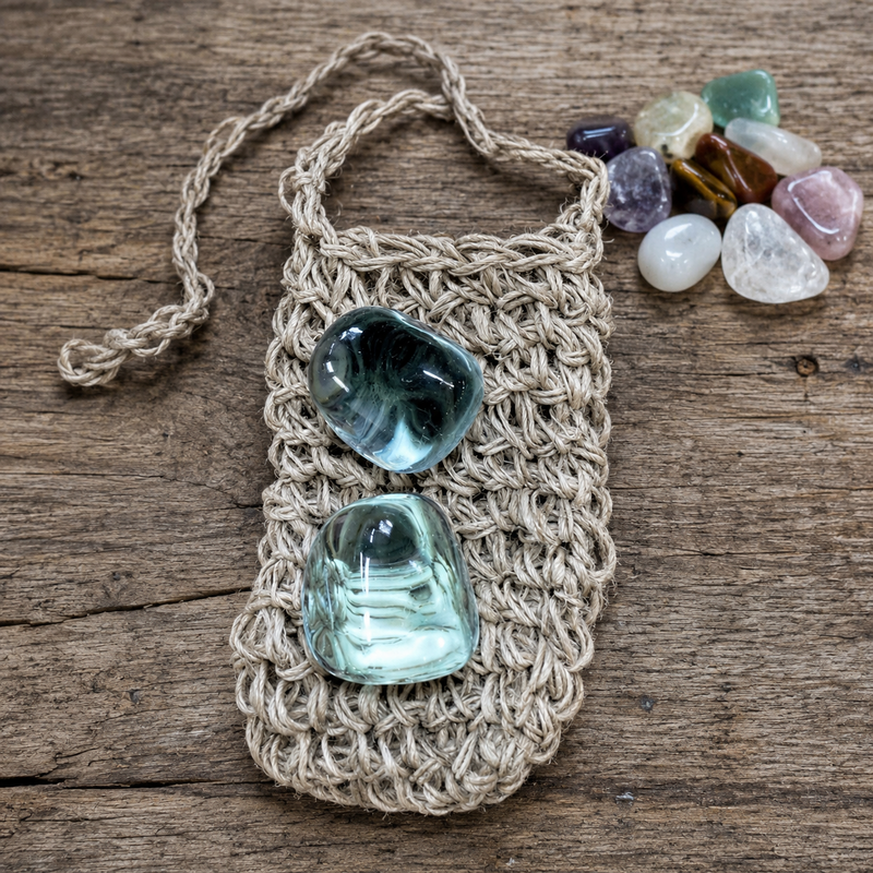 Hand Crafted Mini Hemp Pouch