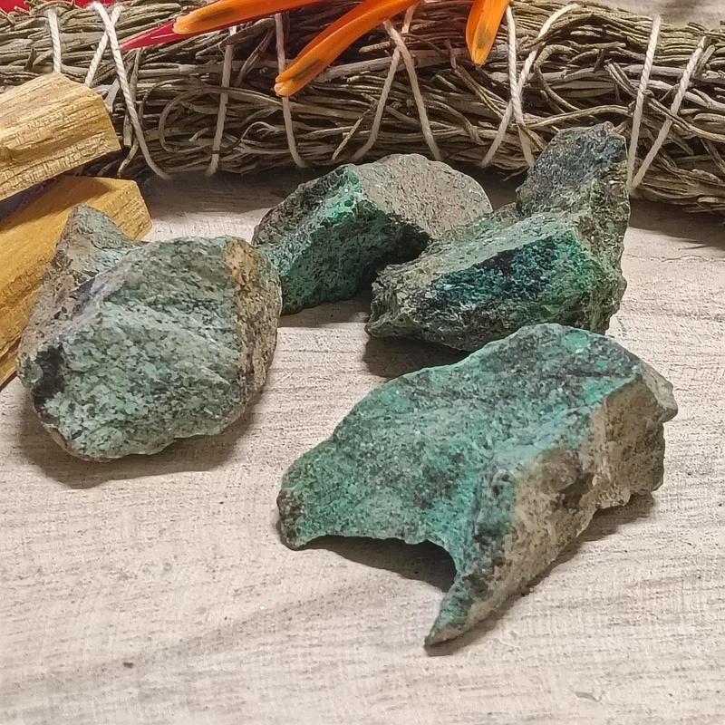 Raw African Turquoise Chunks Pack 4