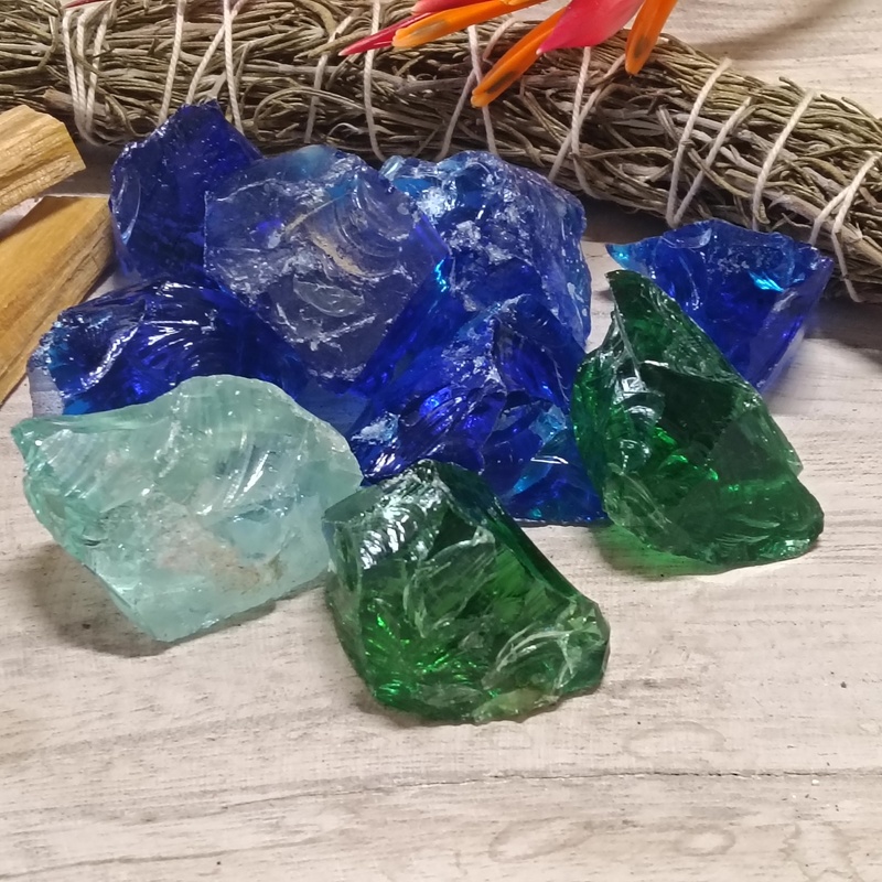 Coloured Raw Obsidian Chunks Pack 9