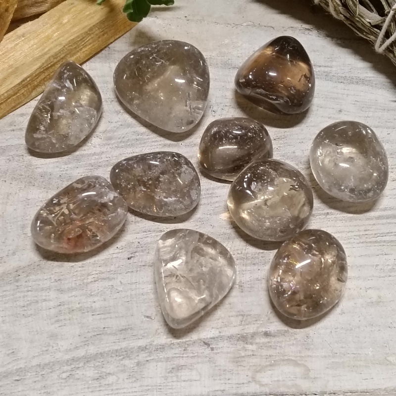 Smoky Quartz Tumble Stones - Pack 10