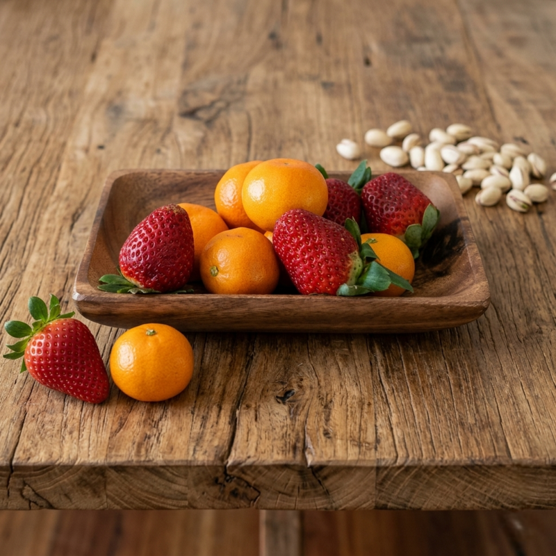 Mini Acacia Wood Rectangular Tray