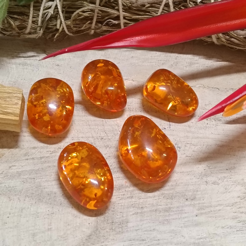 Amber Tumble Stones Pack 5