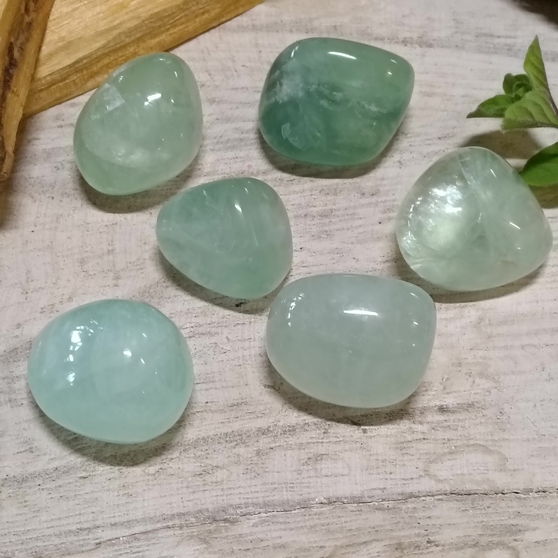 Green Fluorite Tumble Stones Pack 6