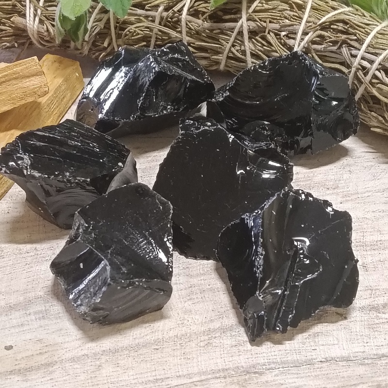 Raw Black Obsidian Rocks pPack 6