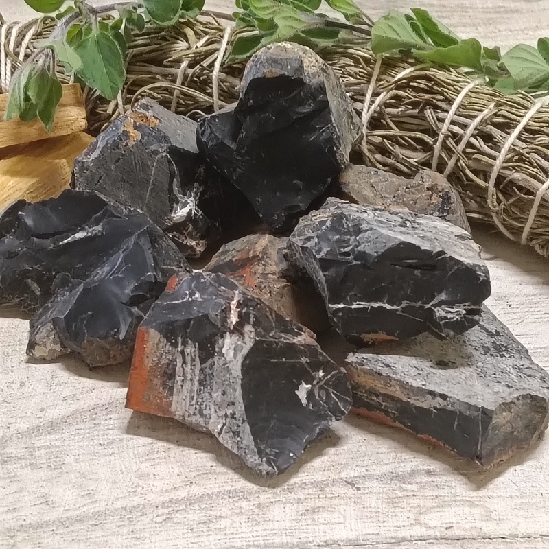 Raw Black Onyx Rocks Pack 8