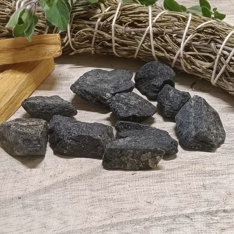 Raw Black Tourmaline Rocks Pack 10