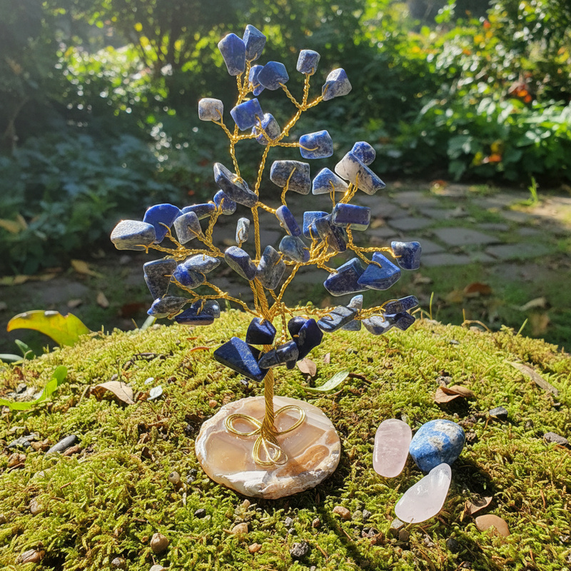 Lapis Lazuli Gem Tree on Agate Base