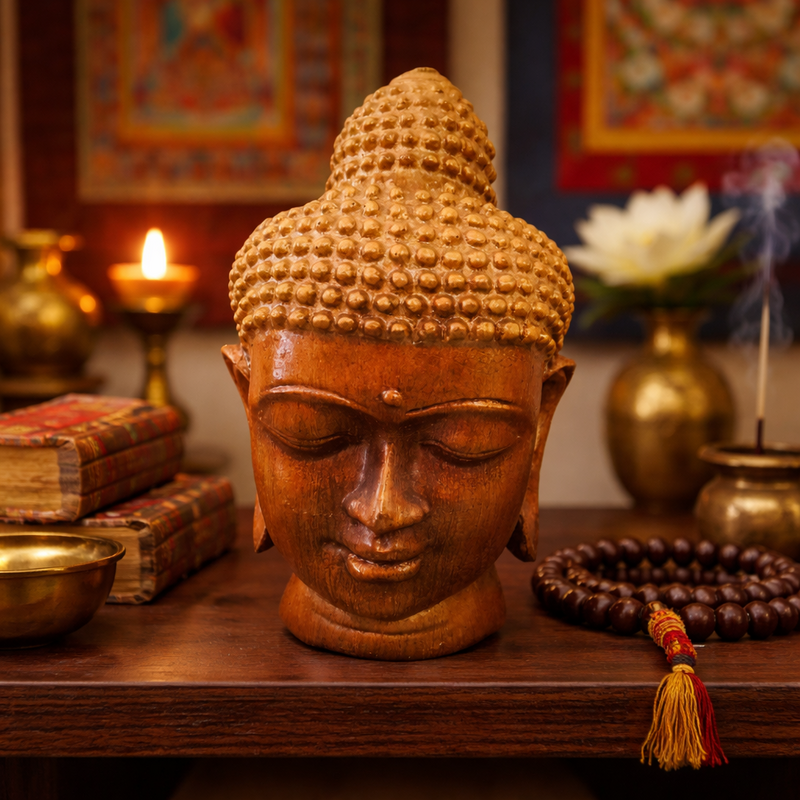 Gold Finish Buddha Head