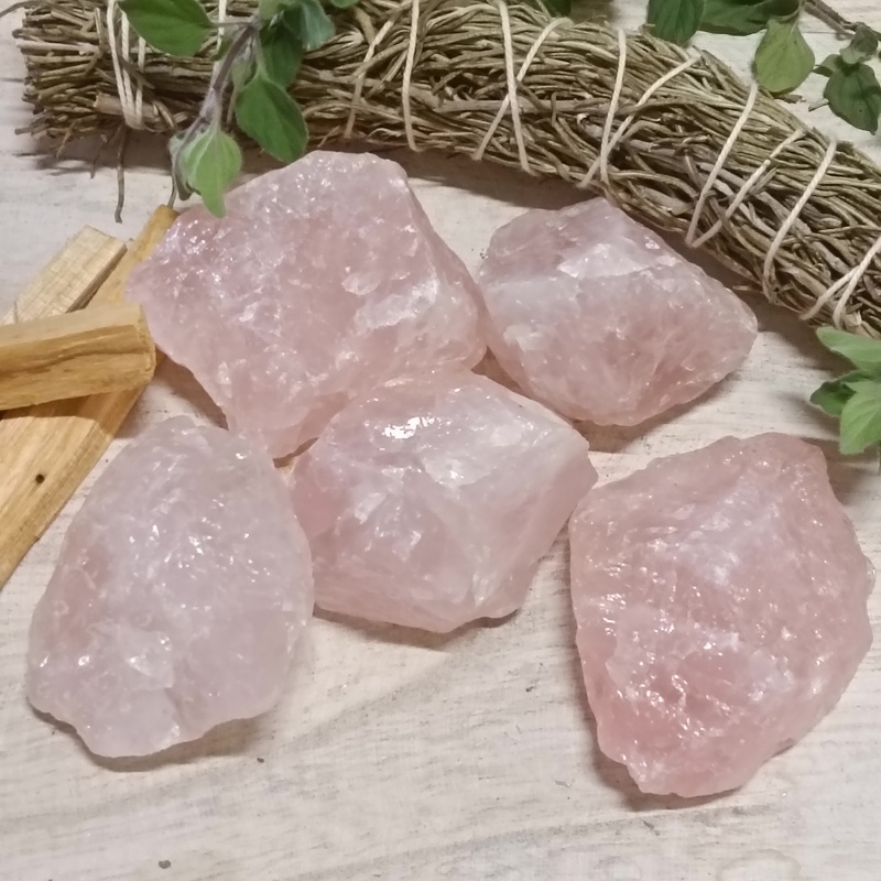 Rose Quartz Raw Rocks Pack 5