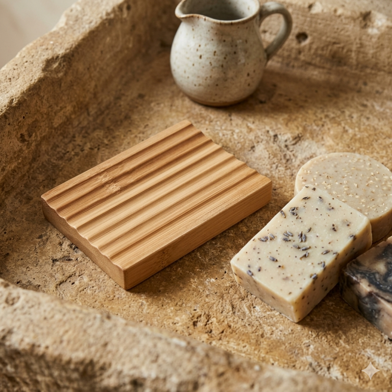 Eco-Friendly Bamboo Soap Dish