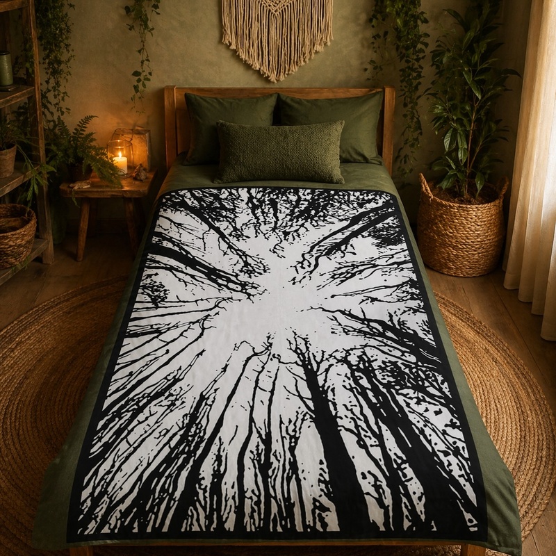 Single Bed Cotton Tapestry – Tree