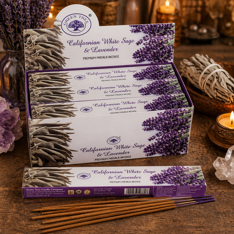 Green Tree Californian White Sage and Lavender Incense Sticks 15g