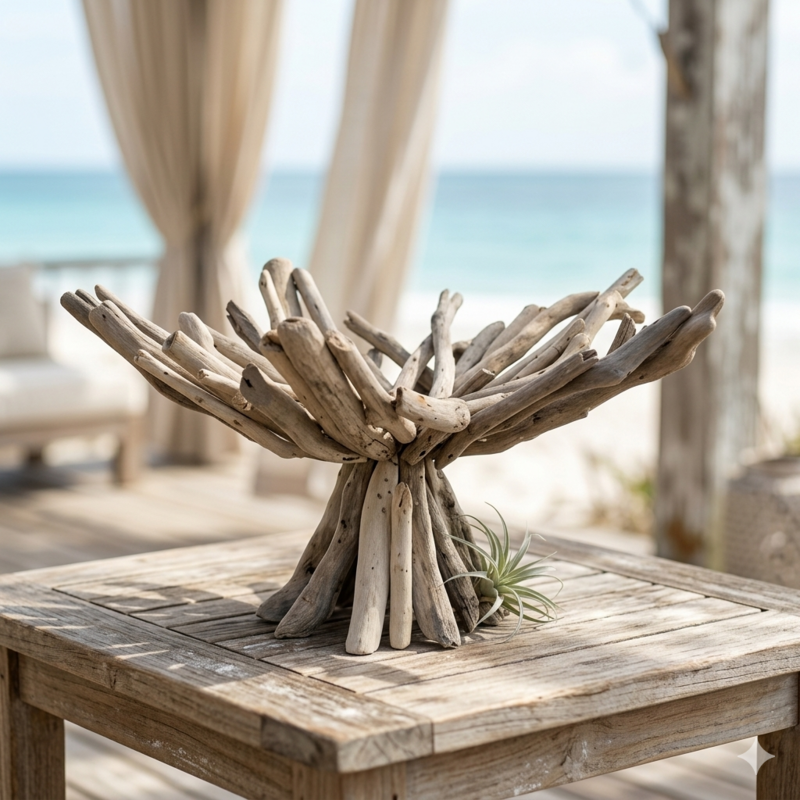 Hand Crafted Driftwood Bowl on Stand