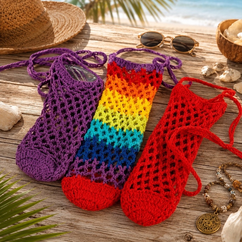 Hand Crafted Macrame Bottle Bags 1L