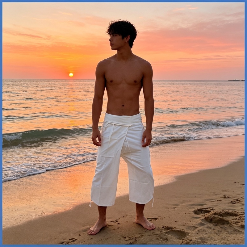 White Cotton Fisherman’s Pants