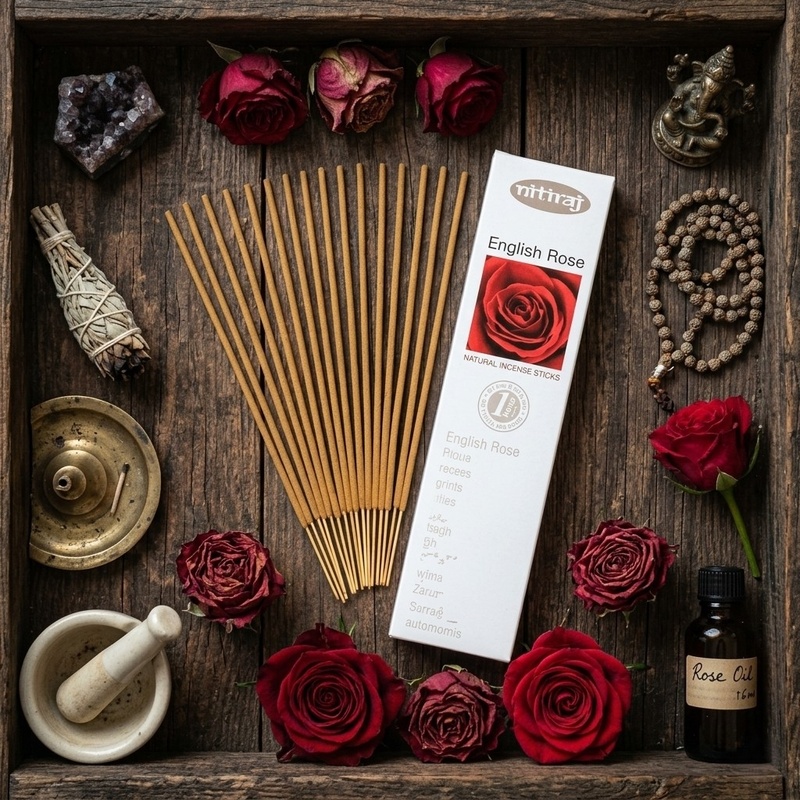 Nitiraj Platinum - Incense Sticks 25g Pack English Rose