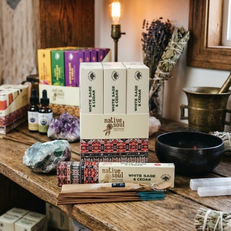 Native Soul White Sage and Cedar Incense Sticks 15g Pack