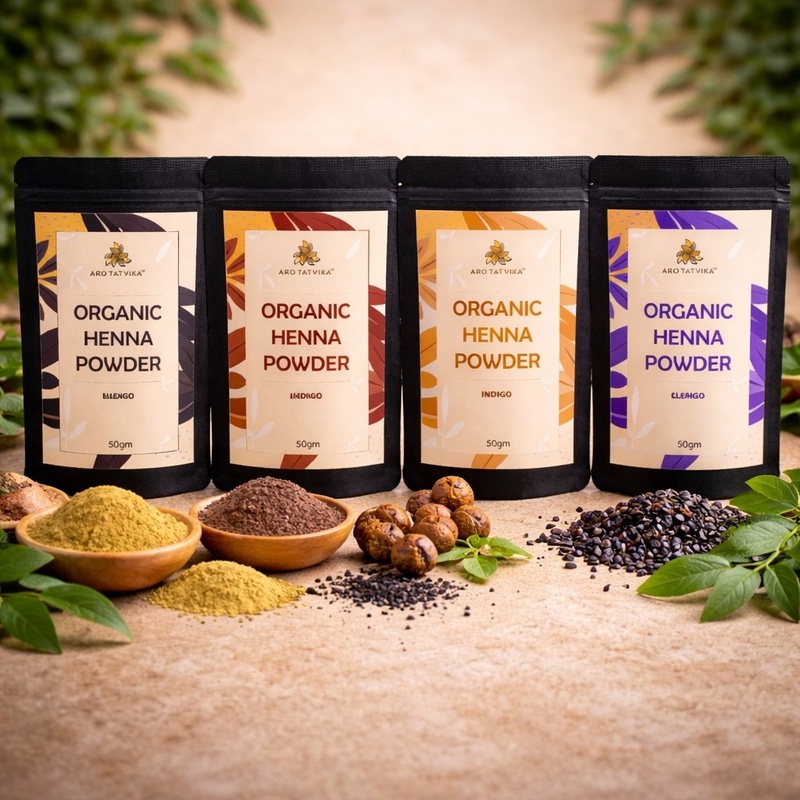 Arotatvika Organic Henna Powder Natural Hair Dye - Assorted Colours