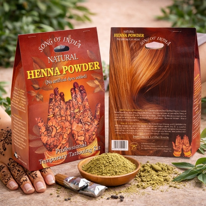 Song of India Henna Powder Temporary Tattoo Kit