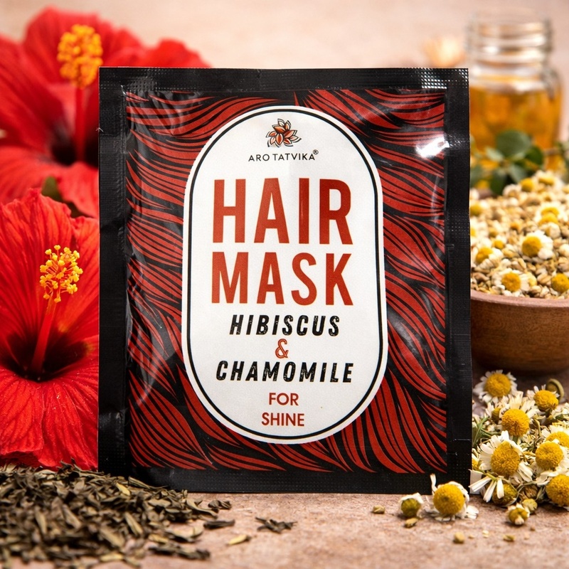 Arotatvika Hair Mask 25ml Sachet - Hibiscus and Chamomile for Shine