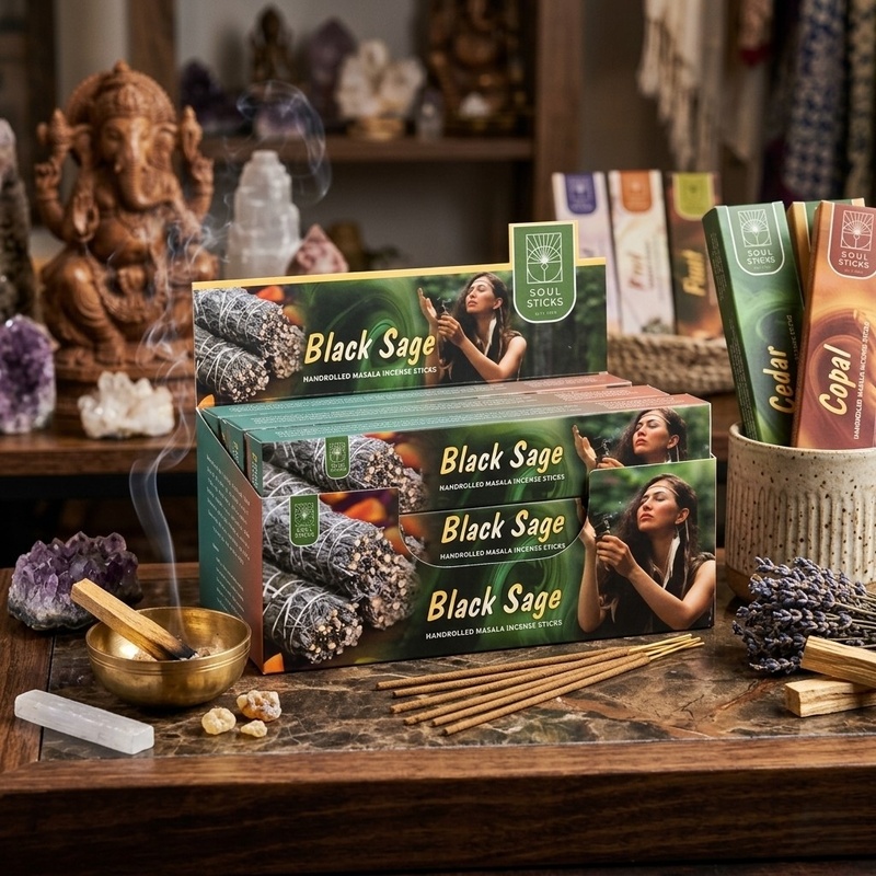 Soul Sticks Premium Black Sage Organic Incense Sticks 15g