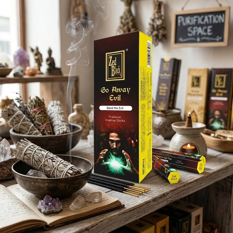 Zed Black Incense Sticks - Go Away Evil 20 Pack
