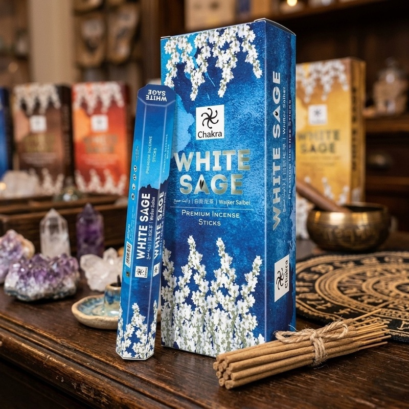 Zed Black Premium Incense Sticks Chakra Series - White Sage 20 Stick Pack