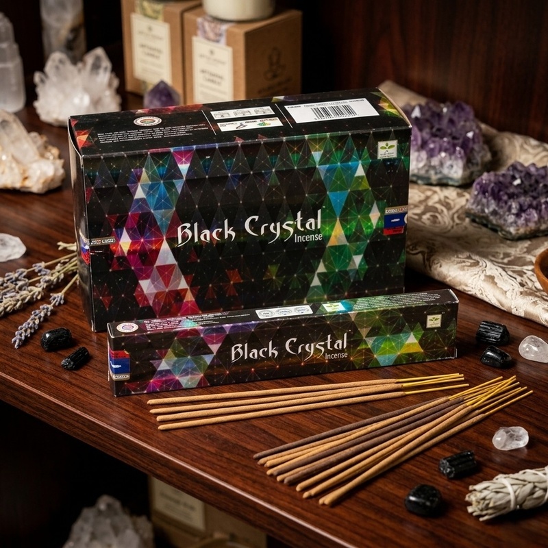 Satya Black Crystal Incense Sticks 15g Pack