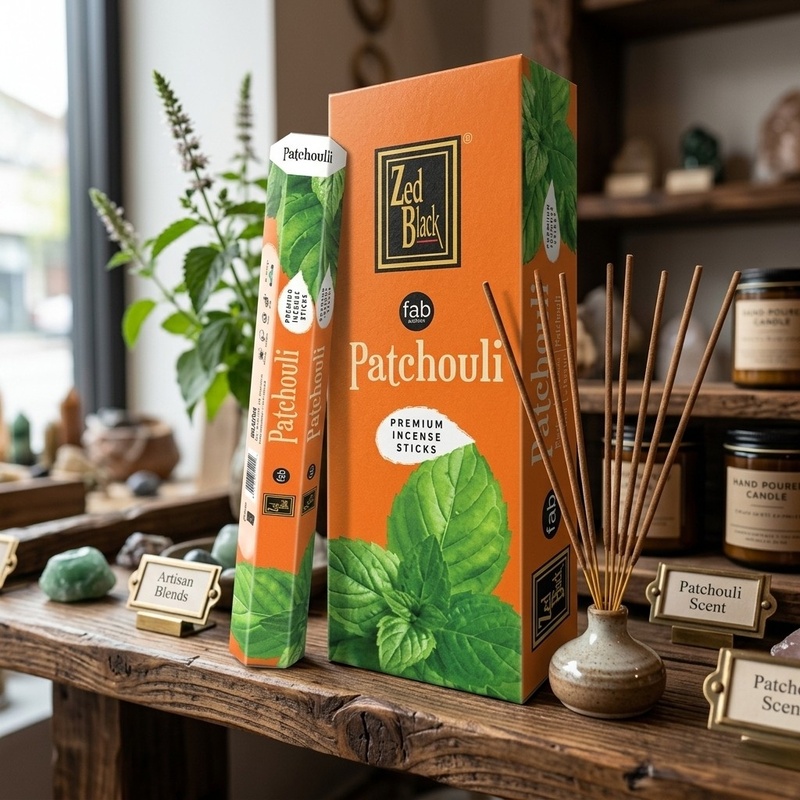Zed Black Incense Sticks Patchouli 20 Pack
