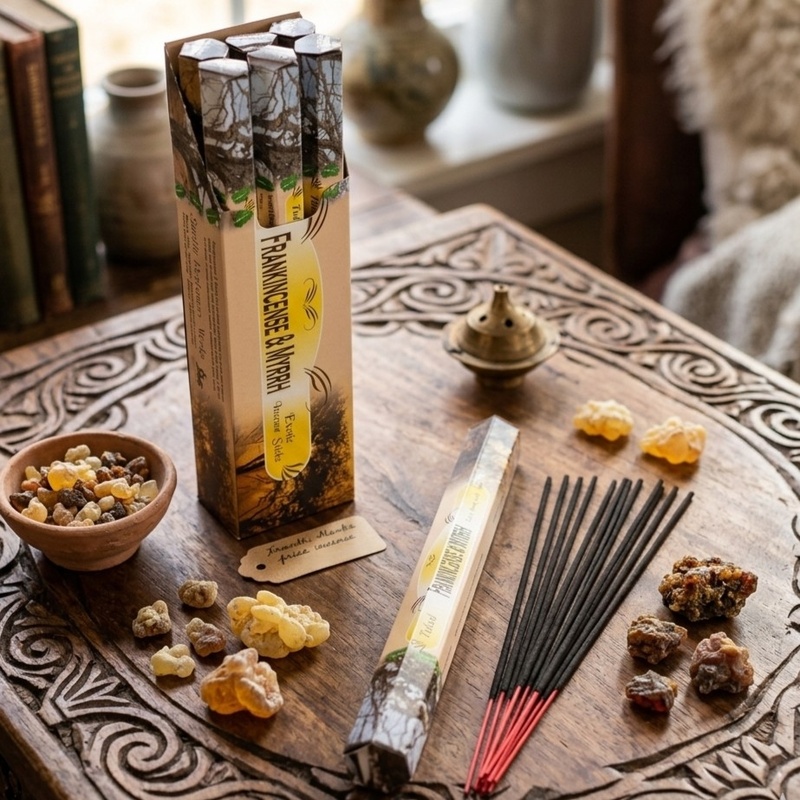 Tulasi Tall Garden Incense Sticks Frankincense and Myrrh