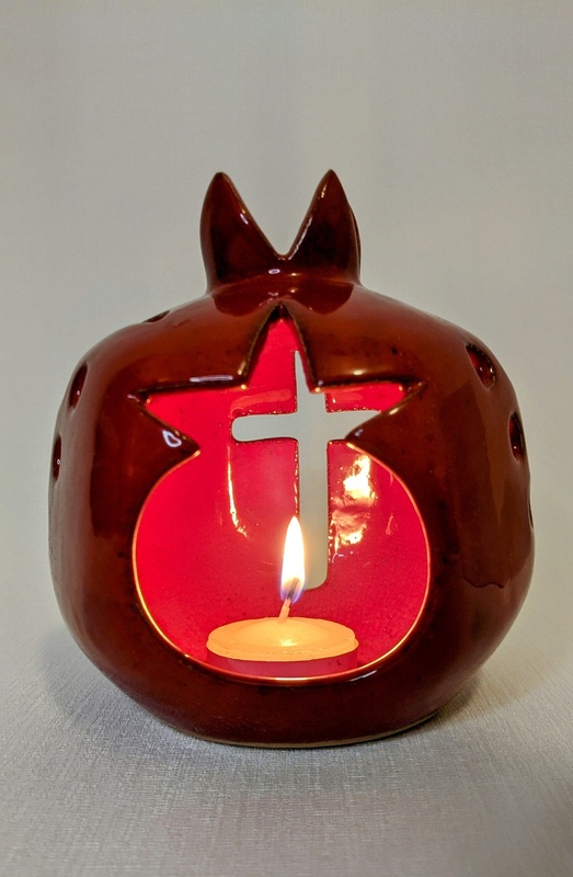 Pomegranate tea light candle holder - Large