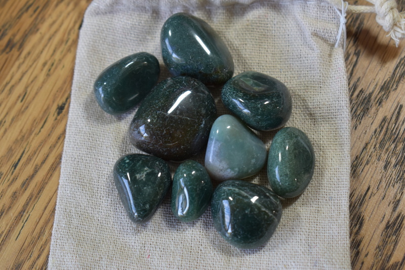 Moss Agate Tumbles 100g