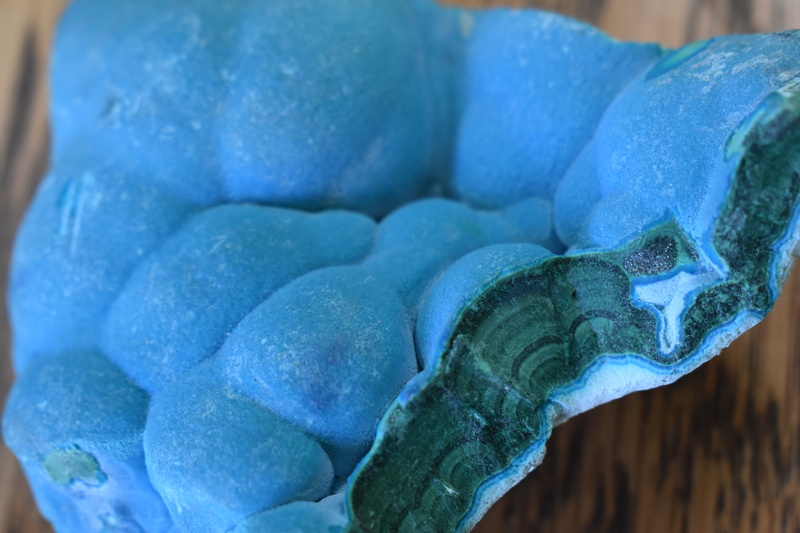 Blue Chrysocolla and Malachite + Stand 291g